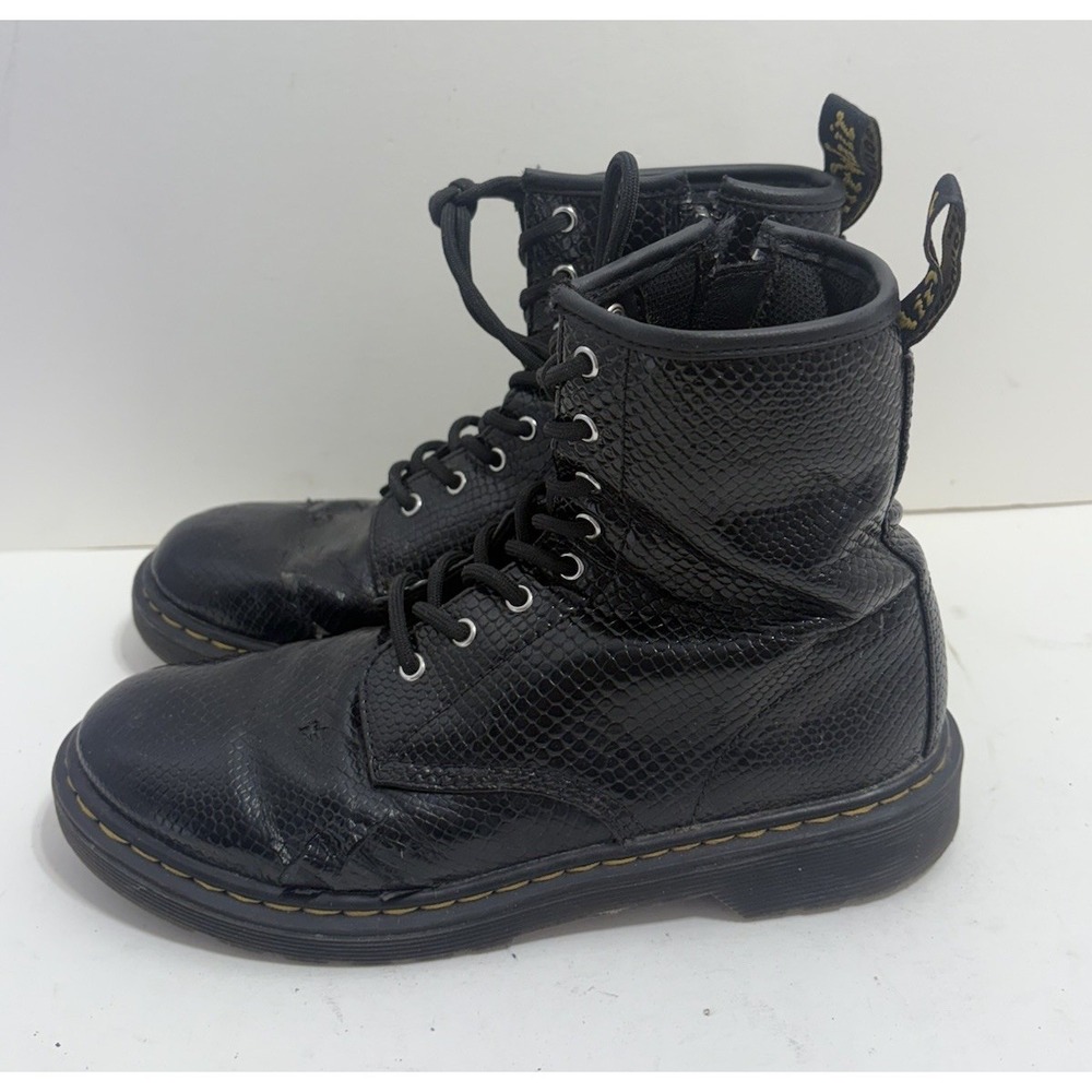 Doc Martens Pascal Black Snake Python Print Leath… - image 1